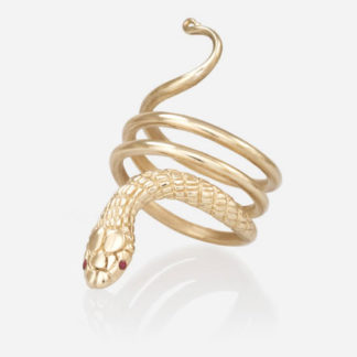 14k yellow gold Cleopatra Snake Ring