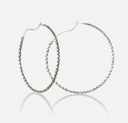 Braid Hoops Sterling Silver