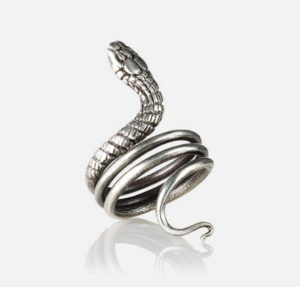 Cleopatra Snake Ring Silver