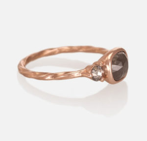 Custom 14k Rose Gold Engagement Ring Side