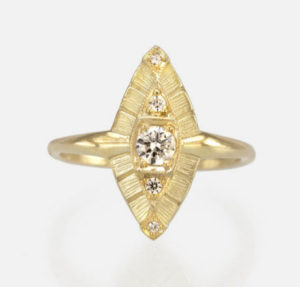 Deco Flapper Ring Gold