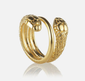 Double Snake Ring Gold