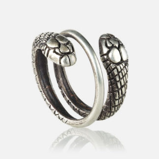 Double Snake Ring Silver