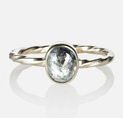 Vertical Oval Diamond Old World Ring