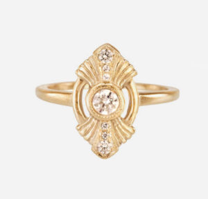 18k Rose Gold Gatsby Ring 0.15 ct Diamond