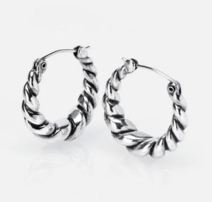 Small Twist Hoops Silver