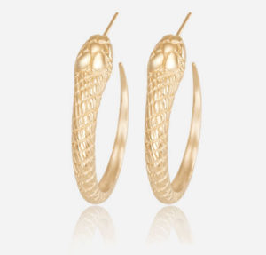 Snake Hoops 14k yellow gold