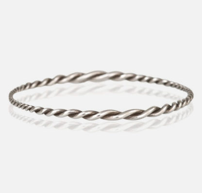 Twist Bangle Bracelet Sterling Silver Top