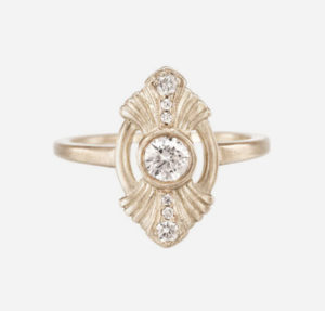 18k White Gold Gatsby Ring 0.15 ct Diamond